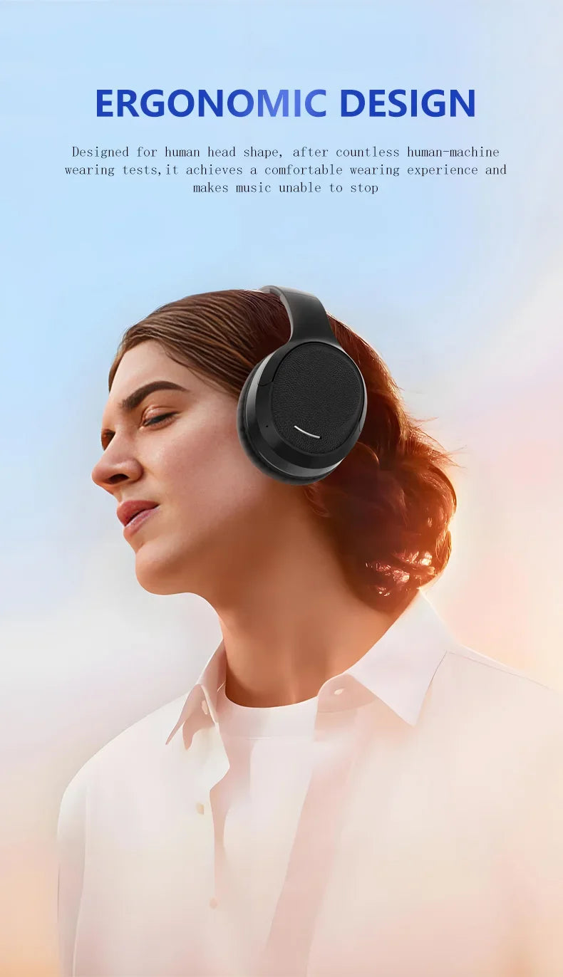Wireless TV Headphones Bluetooth 5.0 with USB Adapter, Foldable Stereo Wireless TV Headphones with Mic for Samsung Smart TV, PC, Laptop & Music