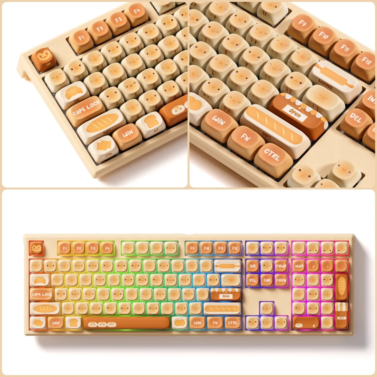 Tastiera meccanica wireless Akko MonsGeek MG108B Bun Wonderland, profilo MOG, RGB, 108 tasti, formato full size, hot swap, USB / 2.4G / BT 5.0