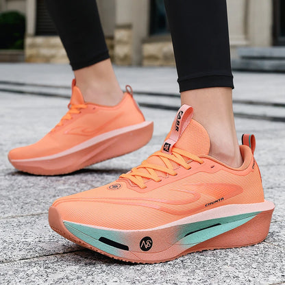 Zapatillas de running con placa de carbono para maratón, deportivas, transpirables, ligeras, cómodas y antideslizantes para hombre y mujer