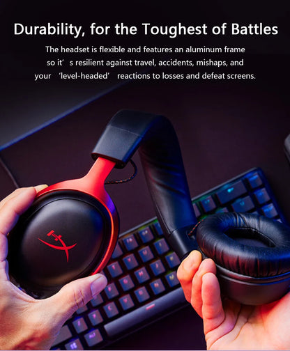 HyperX Cloud III Wired Gaming Headset with DTS X Spatial Audio, 53mm Drivers, Noise Cancelling Mic – USB & 3.5mm Gaming Headphones for PC, PS5, Xbox, Switch