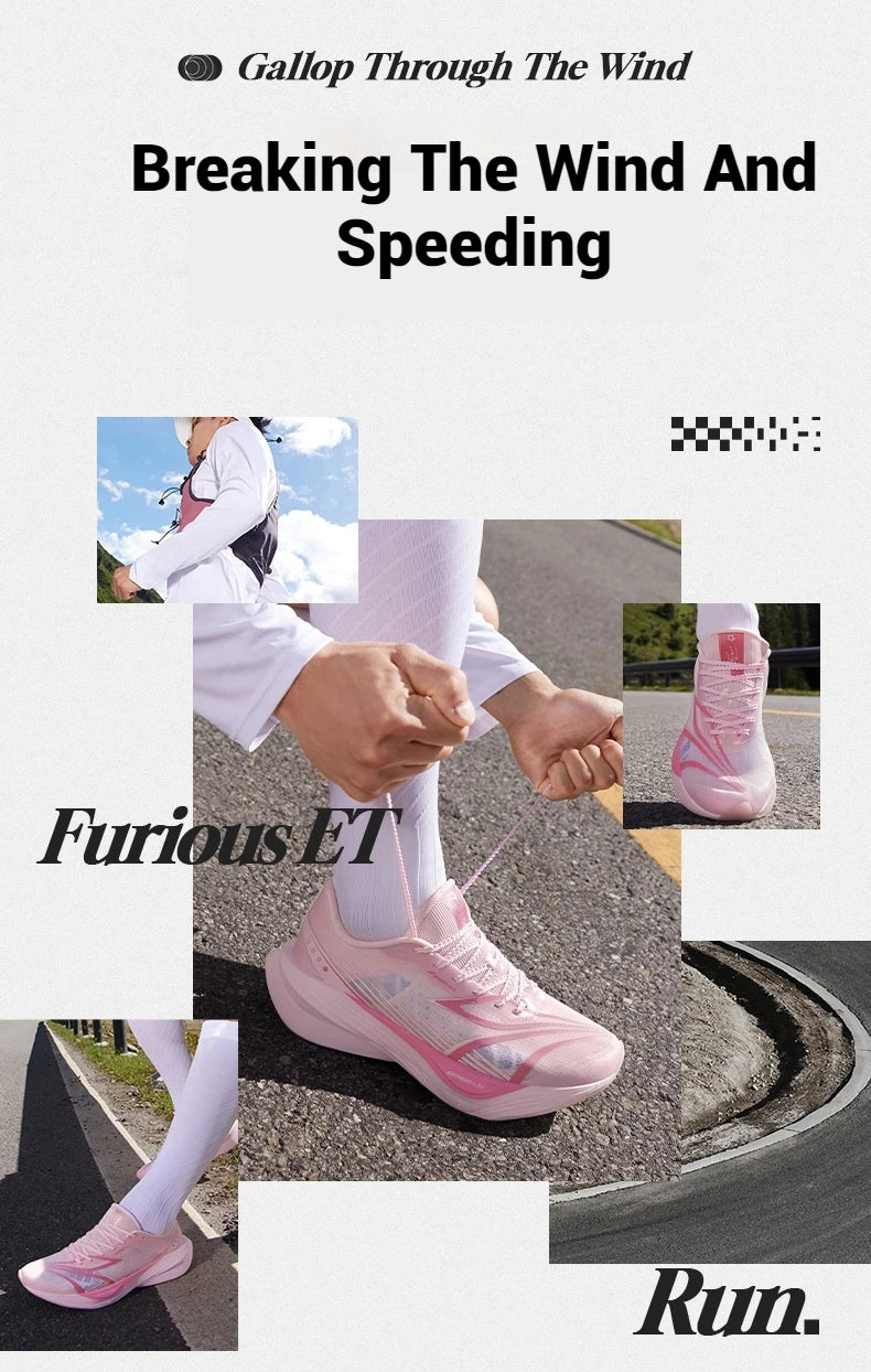 361 Degrees Furious ET Men's Running Shoes Carbon Plate Racing Marathon Rebound Breathable Cushioning Male Sneakers 672512216F