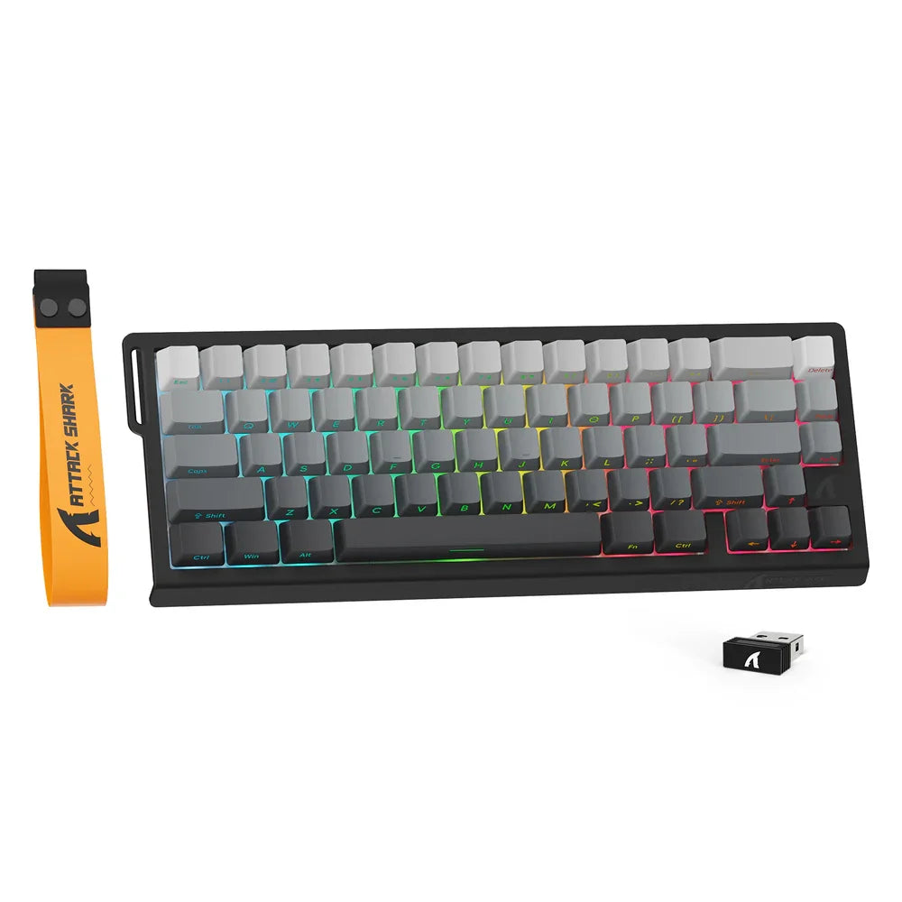 ATTACK SHARK X68PRO HE Wireless Rapid Trigger Gaming Keyboard, Magnetic Switch RGB Mechanical Keyboard, Tri-Mode Bluetooth/2.4GHz/Wired Hot-Swap Gaming Keyboard
