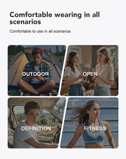 AI MINISO M98 Wireless Headphones OWS Bluetooth Earphones with AI Translator, Gaming Headset, Open Ear Sports Earbuds, LCD Touch Screen IPX5 Waterproof