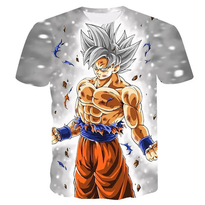 T Shirts Dragon Ball Z Children's Men Shirt Men's T-shirt Harajuku Style Trend Goku High Quality Clothing Anime Tops Streetwear