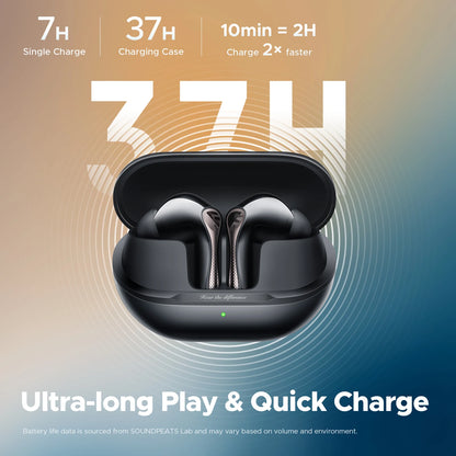 SOUNDPEATS Air5 Pro Wireless Earbuds Bluetooth 5.4 with 55dB Adaptive ANC, Hi-Res LDAC, aptX Lossless Audio & 6 AI ENC Microphones