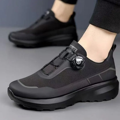 Zapatillas deportivas nuevas para hombre con botón giratorio, de plataforma, para conducir, para caminar, para actividades al aire libre, resistentes al desgaste, para correr y para deporte, talla grande