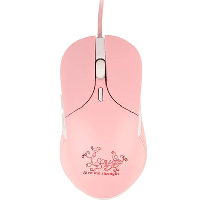 UTHAI DB49 Wired Pink Gaming Mouse, Cute RGB Wired Gaming Mouse with 3200 DPI, Silent USB Computer Mouse for PC, Laptop & Office