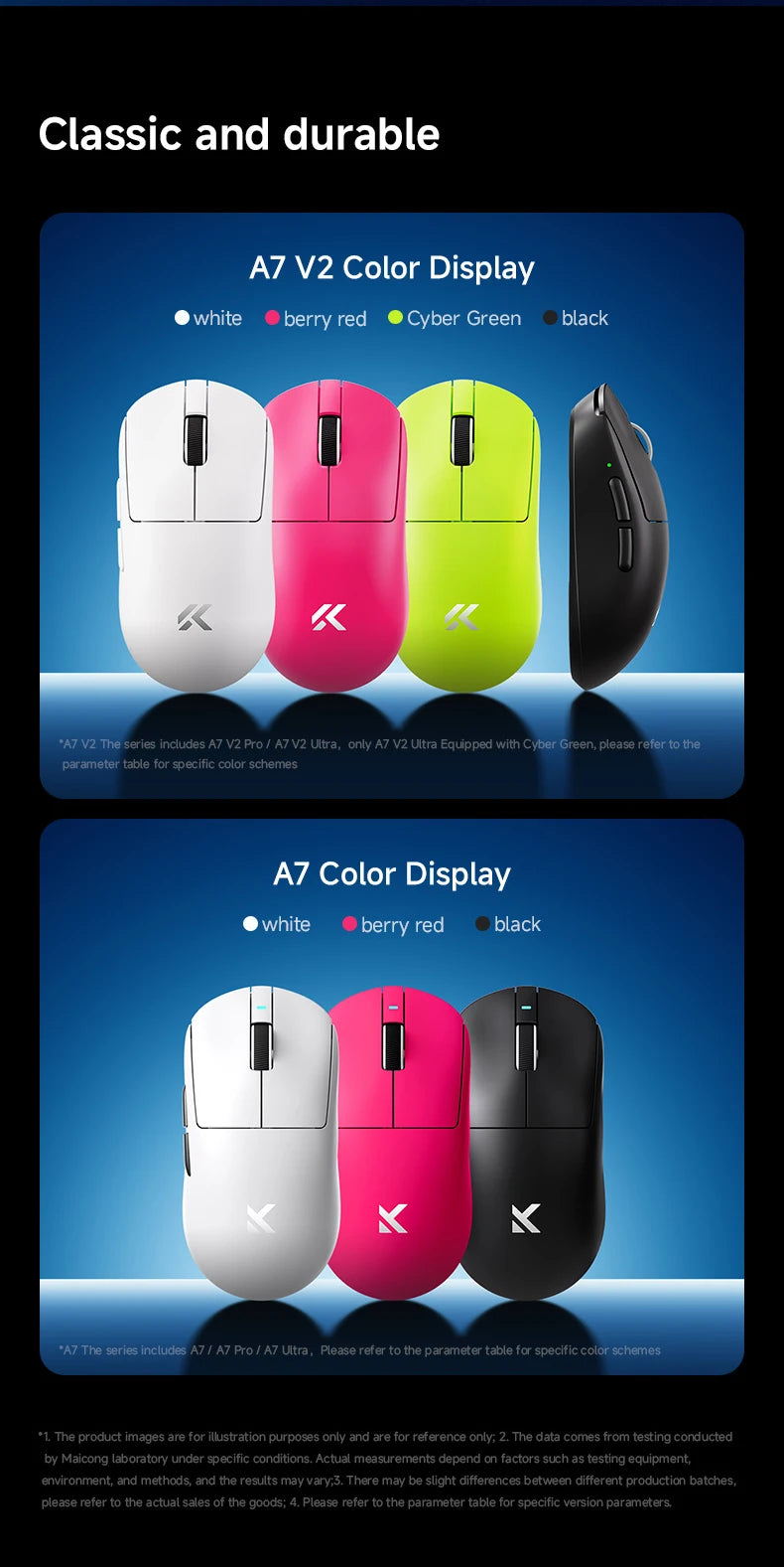 MCHOSE A7 V2 Ultra / Pro kevyt langaton pelihiiri Dual 8000Hz PAW3950 TI 42000DPI PC-e-urheilupelaajille