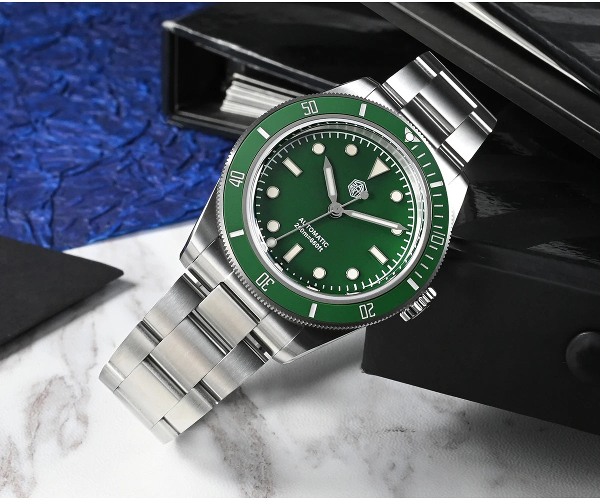 San Martin Vintage 38mm 6200 Diver Watch New Upgraded for Men Luxury NH35 Automatic Mechanical Sapphire Waterproof 200m Relojes