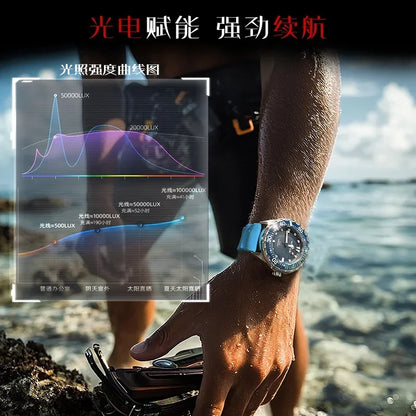 New NORTH EDGE 2026 New TRITON Solar Powered Dive Watch Men Luxury Quartz Watches for Men 316L Stainless Steel Case Waterproof 3