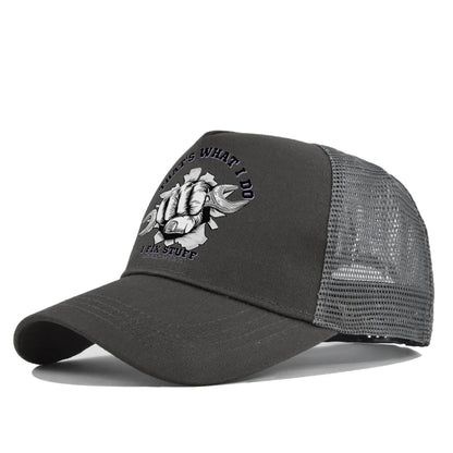 Modebaseballkasket i printet, åndbart net til forår/sommer – Gorras med personligt logo til mænd, kvinder og par – Visirhat, casquette