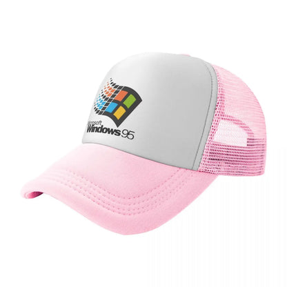 Windows 95 Geeks Nerd Mesh Baseball Caps Unisex Fashion Sun Hat Adjustable Snapback Caps Fishing Hat Wholesale New Trucker Hat