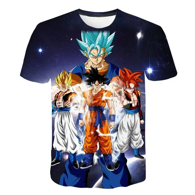 T Shirts Dragon Ball Z Children's Men Shirt Men's T-shirt Harajuku Style Trend Goku High Quality Clothing Anime Tops Streetwear