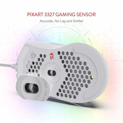 Redragon M808 Storm Lightweight RGB Gaming Mouse, Wired USB Gaming Mouse with 12,400 DPI Optical Sensor, 7 Programmable Buttons for PC Gaming
