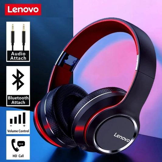 Auriculares Lenovo HD200 Bluetooth inalámbricos circumaurales – Casco gaming estéreo HiFi con cancelación de ruido y micrófono