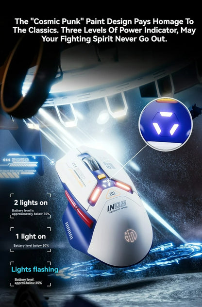 Tri-Mode Wireless Bluetooth Gaming Mouse 10000 DPI RGB Rechargeable Gaming Mouse with 2.4GHz, Bluetooth 5.0 & Wired Connection for PC, Laptop & Mac