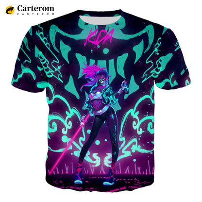 Sexy Akali 3D Print T-shirt League Of Legends T Shirt Men Women Fashion Casual Harajuku Style Tshirt Streetwear Cool Tops
