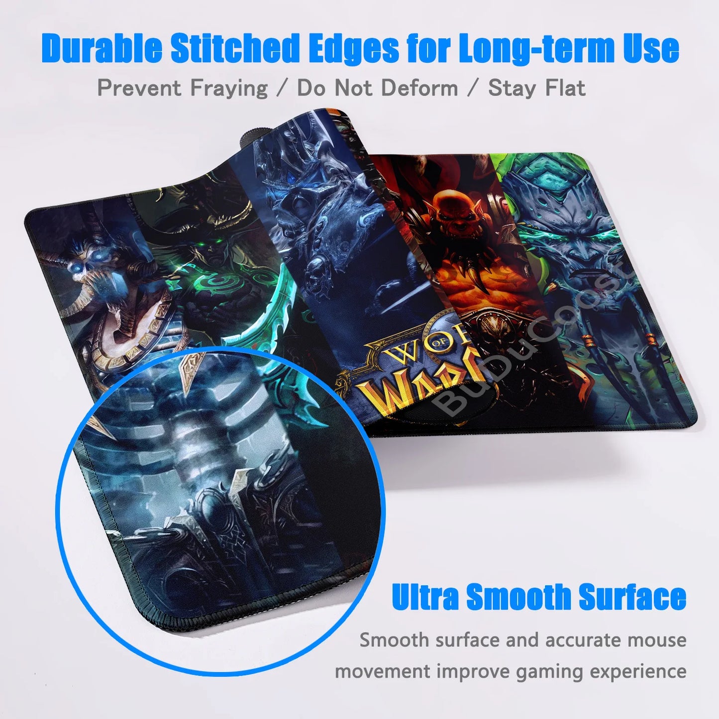 Anime World of Warcraft Deskmat Gaming Mouse Pad Computer Accessories XXL Lock Edge keyboard Mice carpet Gamer Mause Office Mats