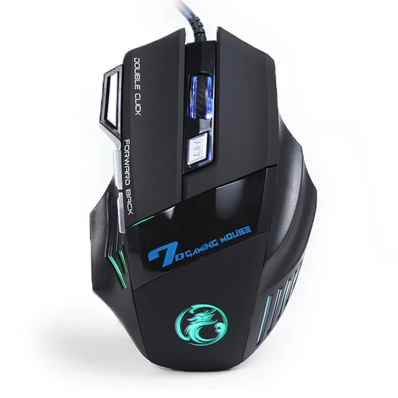 5500 DPI USB Wired Gaming Mouse, 7-Button RGB Optical Gaming Mouse for PC, Ergonomic High-Precision Computer Gaming Mouse for Windows & Laptop
