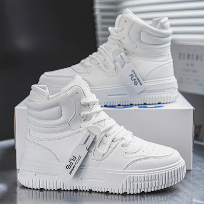 Modische Freizeit-Sneaker, High-Top-Skateboard-Schuhe, Studentenstiefel, Herren und Damen, trendig, strapazierfähig, zweifarbig, für Paare