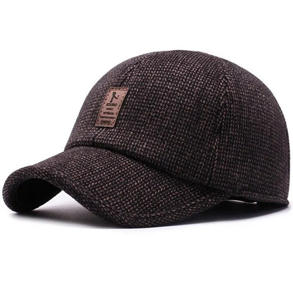 Cappellino da baseball in maglia di lana per l'inverno con paraorecchie - Cappellino da baseball da uomo, cappelli caldi e imbottiti con paraorecchie - Cappellini sportivi da golf - Snapback