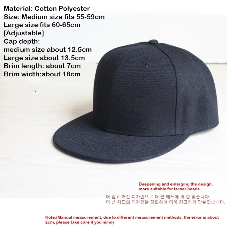 Powiększona, pogłębiona czapka typu snapback w rozmiarze XxxxL 65 cm, całkowicie zamknięta, dla mężczyzn i kobiet, z płaskim daszkiem, czapka hip-hopowa, dopasowana, letnia czapka baseballowa typu snapback