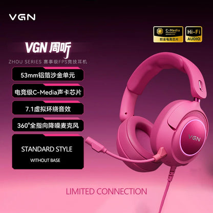 VGN Zhou Series Pro Max Over-Ear Gaming Headset, Delta Game Noise-Canceling, Four-Mode Wireless PC Bluetooth Headset