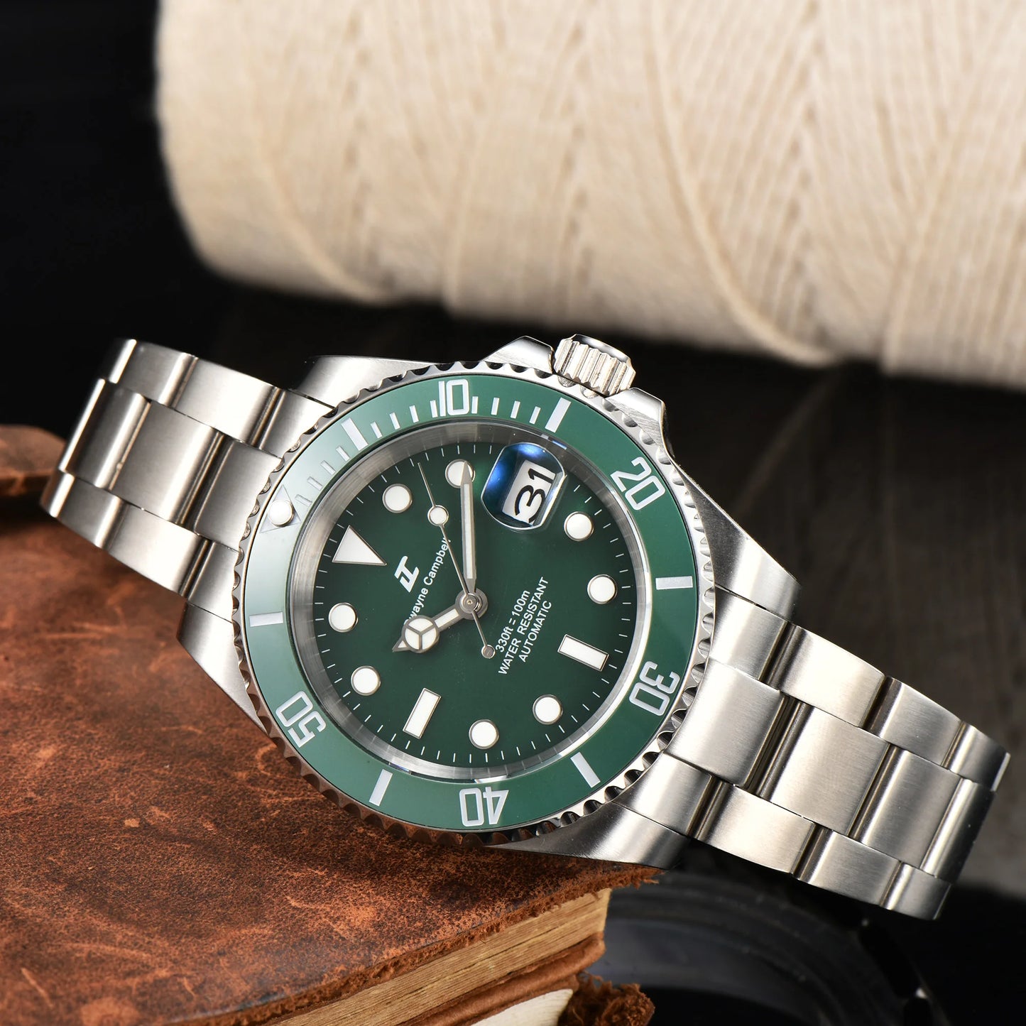 DWAYNE CAMPBELL Top Luxury NH35 Men's Automatic Mechanical Watch Waterproof Luminous Sapphire Glass Classic Business Wristwatch