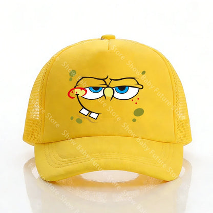 Spongebobs Baseball Caps for Adult Boys Kawaii Sports Breathable Mesh Hat Cute Cartoon Anime Sunbonnet Fashion Birthday Gifts
