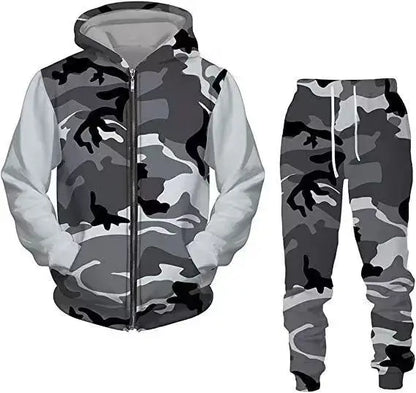 New 3D printed long sleeved hooded sweatshirt set for spring and autumn men's sportswear zipper sweatshirt, Produit gaming premium Fraquane