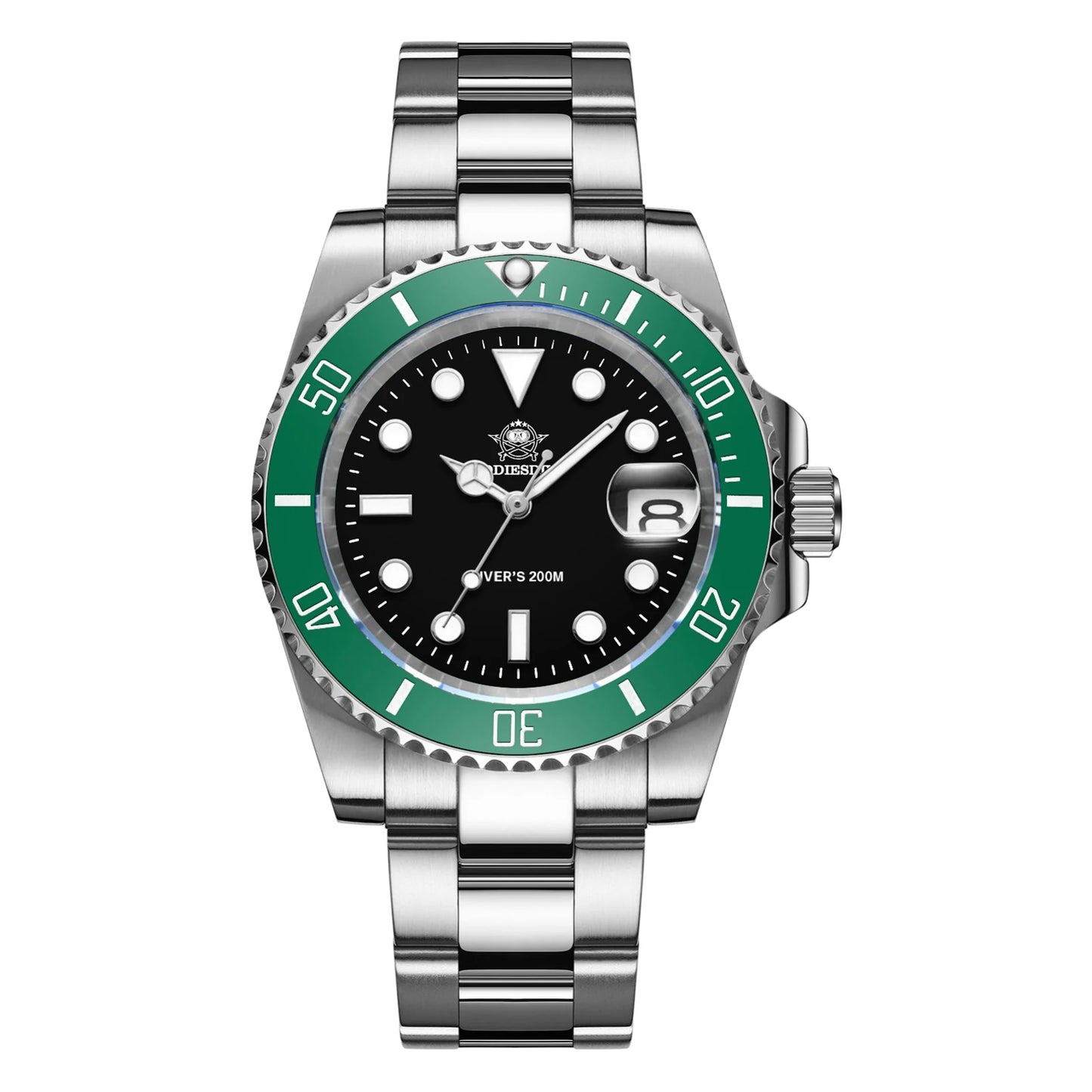 ADDIESDIVE klassische Herrenuhr mit Keramiklünette, 200m wasserdicht, lässige Quarzuhr mit BGW9 blauer Leuchtmasse, Geschenkuhr MY-H3-2
