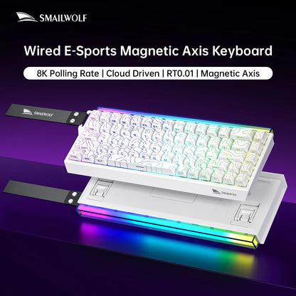 SMAILWOLF SK11 68HE Magnetic Switch Mechanical Keyboard, 68% Wired Gaming Keyboard with Rapid Trigger, 8K Polling Rate, 0.01mm Adjustable Actuation for Esports & PC