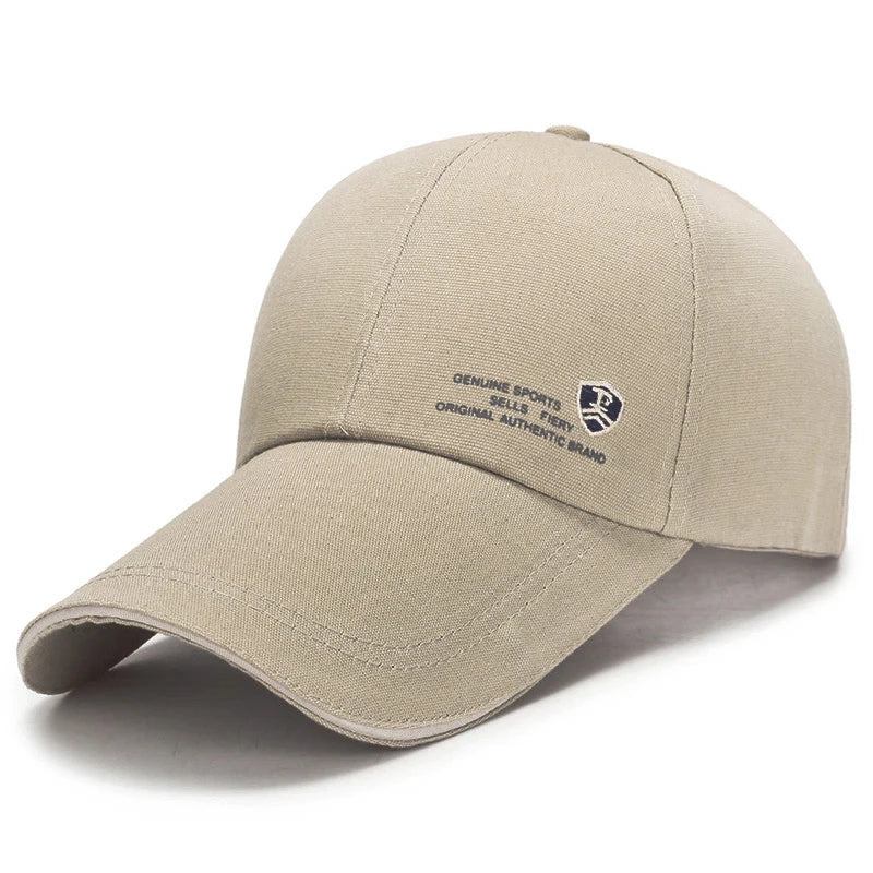 Spring Summer Baseball Cap Embroidered Canvas Sun Hat Outdoor Sports Cap Mens Hat for Fish Fashion Long-brimmed Golf cap 2022