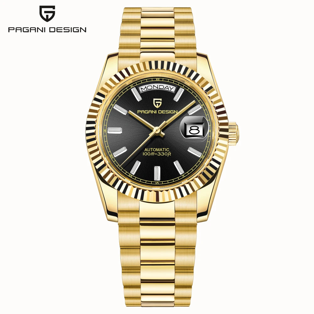 PAGANI DESIGN Luxury Men Watch Sapphire mirror Luminous Stainless Steel Watch Week Date Mechanical Waterproof ST16 Man watch