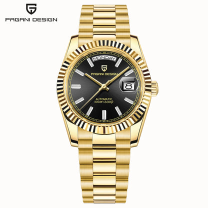 PAGANI DESIGN Luxury Men Watch Sapphire mirror Luminous Stainless Steel Watch Week Date Mechanical Waterproof ST16 Man watch