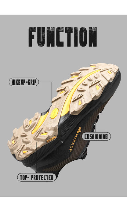 HIKEUP Chaussures de course en plein air pour hommes et femmes, antidérapantes, randonnée, camping, sports de trail, chaussures de sécurité pour hommes, confortables, baskets de trekking