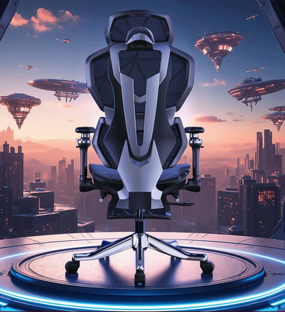 Ergonomic Office Chair with Wheels, Adjustable Desk Chair with Armrests, Comfortable Swivel Gaming Chair, Lumbar Support Executive Chair for Home Office
