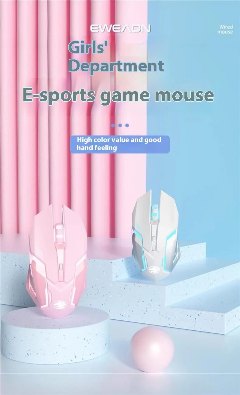 Frontline Pink Gaming Mouse Wireless Bluetooth Silent Mechanical Gaming Mouse, Cute RGB Computer Mouse for Gaming, Office & Laptop