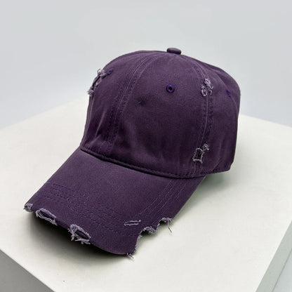 Cappellini da baseball unisex con visiera a tacca, in tessuto a tinta unita, traspiranti, stile "broken", con visiera per proteggersi dal sole, casual, versatili, effetto consumato, alla moda