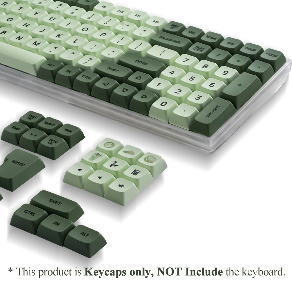 125 Keys XDA PBT Keycaps Set Matcha Green for 61/64/68/75/87/98/104/108 Keys Mechanical Keyboard for Cherry/Gateron/Otemu/Kailh
