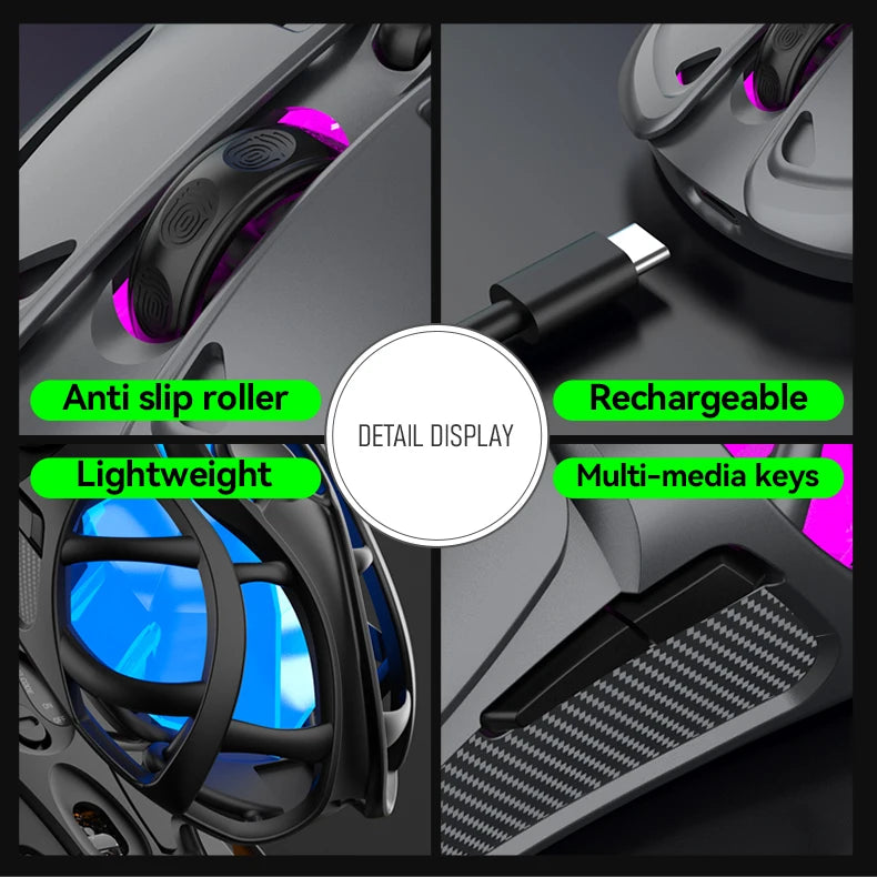 X10 Tri-Mode Gaming Mouse Wireless Bluetooth Gaming Mouse, 10000 DPI RGB Rechargeable Gaming Mouse, BT/2.4G/Wired Gaming Mouse for PC, Mac & Laptop