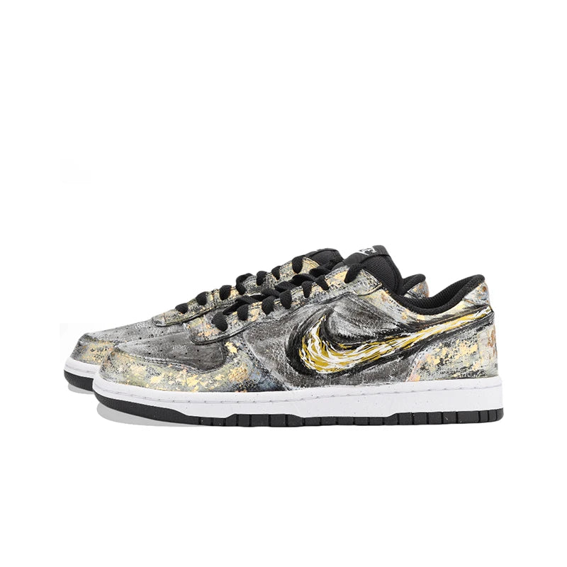 Custom Sneakers Nike Big River Immersed Moon Golden Emperor Burning Sky Flame Scorched Texture Gold Foil with Gift Bag For Men