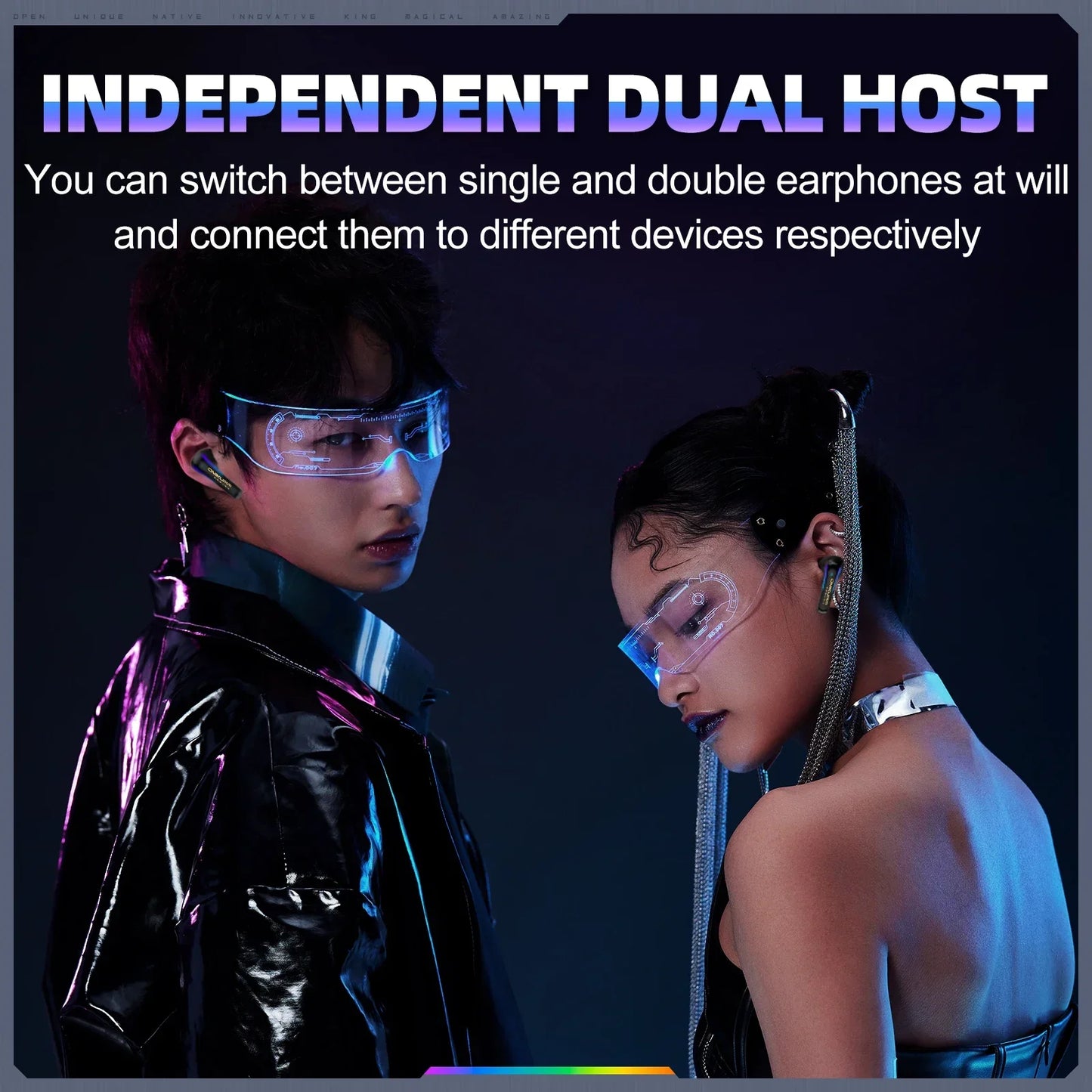 ONIKUMA T27 Wireless Earbuds Dual-mode Headset Independent Connection  with Touch Control 2.4Ghz Low Latency Stereo Bluetooth