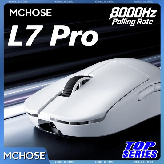 MCHOSE L7 Pro Wireless Gaming Mouse PAW3395, 8K Polling Rate, 39g Ultra-Lightweight Wireless Gaming Mouse with Bluetooth & 2.4GHz