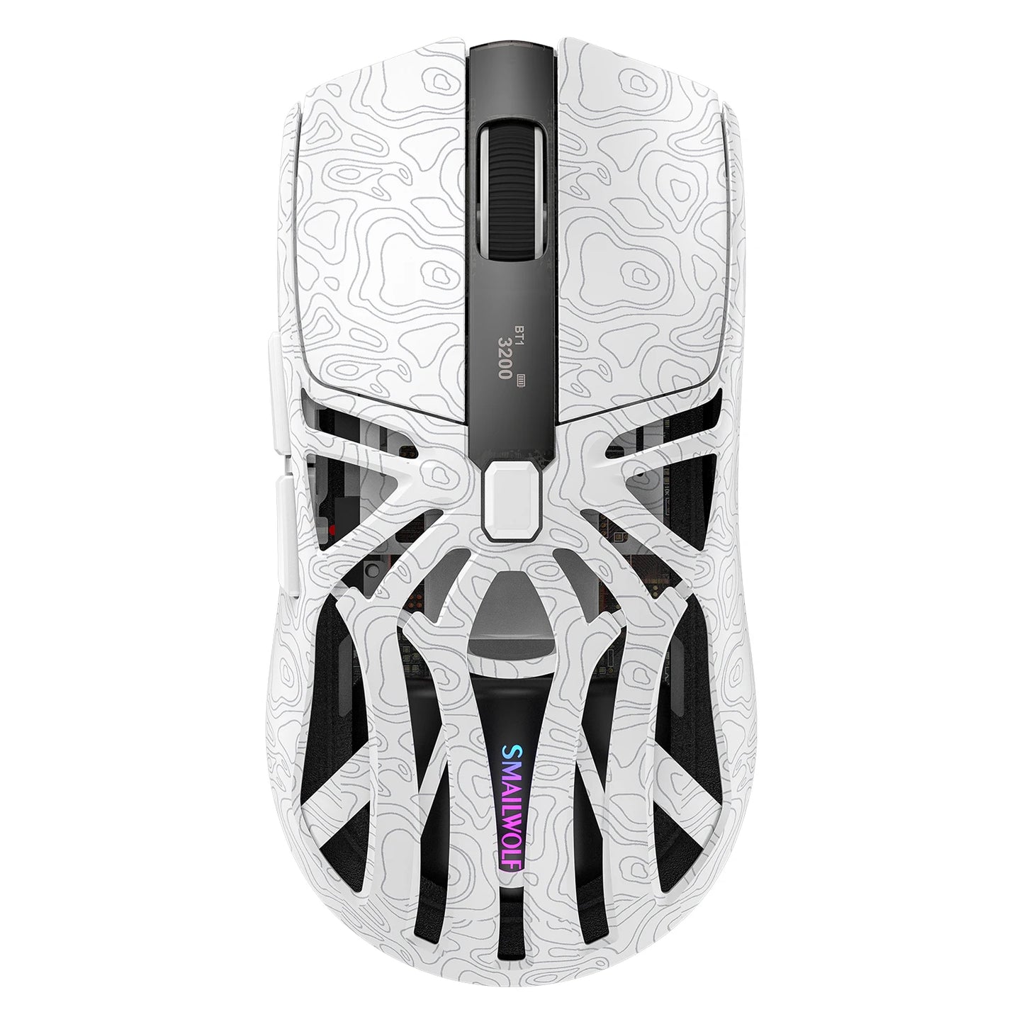 SMAILWOLF M8 Wireless Bluetooth Tri-Mode Gaming Mouse, 12000 DPI Lightweight RGB Gaming Mouse with PAW3311 Sensor, Magnetic Charging Dock
