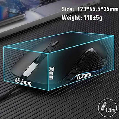 INPHIC B2 USB Wired Mouse 7200 DPI Gaming Mouse with 6 Programmable Buttons, Silent Click, Optical Tracking for PC & Laptop