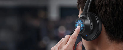 Bluetooth Headset V5.4 Wireless Headphones with Mic, Noise Cancelling Bluetooth Headset for Work, Office Calls, Zoom Meetings, Laptop & Mobile