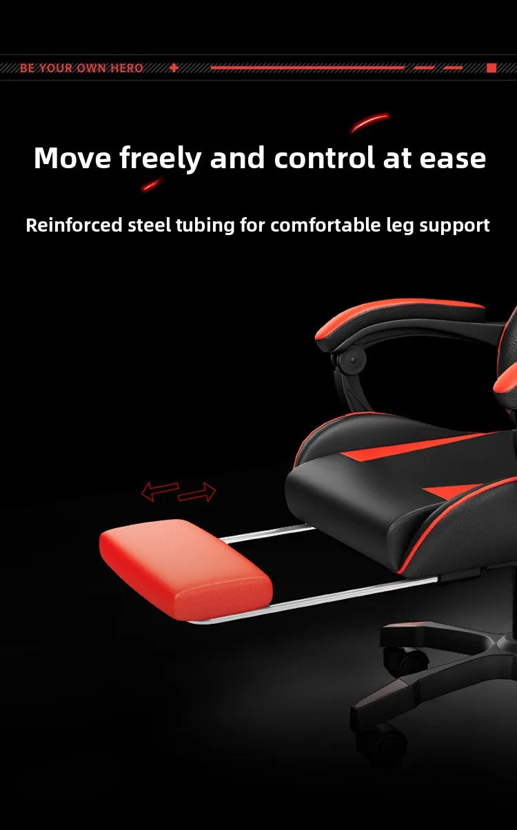 Ergonominen gaming-tuoli tietokonepöydälle, kallistettava kotitoimiston pelituoli selkätuella pitkiin pelisessioihin