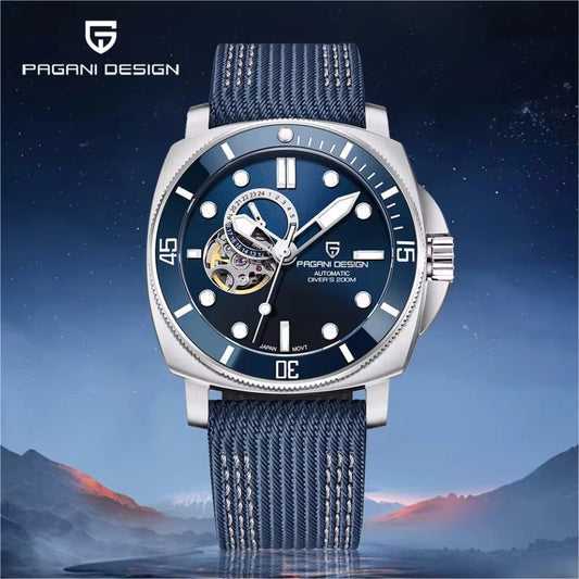 PAGANI DESIGN 2026 Original 43MM Men's Automatic Mechanical Watch NH39 200M Waterproof AR Sapphire Mirror Watches For Men ﻿