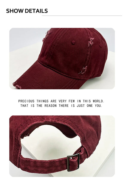 Cappellini da baseball unisex con visiera a tacca, in tessuto a tinta unita, traspiranti, stile "broken", con visiera per proteggersi dal sole, casual, versatili, effetto consumato, alla moda